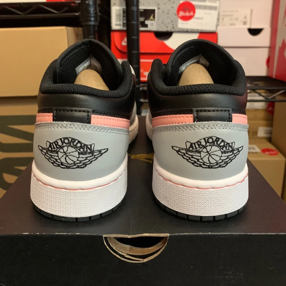 Nike Air Jordan 1 Low Black Grey Pink Shoes 553558-062 553560-062 GS Men's Sizes - Picture 4 of 13